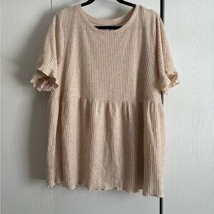 Waffle Knit Maternity Baby Doll Top